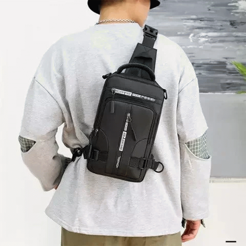 [Waterproof Men's Bag] with USB Port